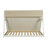 Lit cabane tipi enfant épicéa massif blanc avec toile Indiana