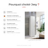 Armoire buanderie blanche 1 porte profondeur 40 cm Jesy