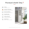 Armoire buanderie blanche 6 tiroirs/2 étagères profondeur 40 cm Jesy