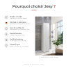 Armoire de buanderie blanche 1 porte profondeur 54 cm Jesy