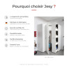 Armoire de buanderie extractible 4 rangements blanche Jesy