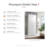 Surmeuble de buanderie 2 portes blanc profondeur 40 cm Jesy