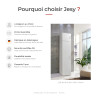 Surmeuble de buanderie 1 porte blanc profondeur 54 cm Jesy