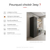 Surmeuble de buanderie 1 porte graphite profondeur 54 cm Jesy