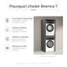 Colonne lave-linge et sèche-linge 67 cm anthracite mat Brenna