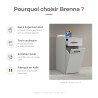 Meuble à linge sale 40 cm avec tiroir blanc mat Brenna