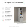 Colonne de buanderie 40 cm bac à linge blanc mat Brenna