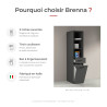 Colonne de buanderie 40 cm bac à linge anthracite mat Brenna