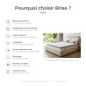 Matelas mémoire de forme ferme coutil respirant 22 cm 4 poignées Brise