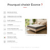 Matelas mémoire de forme ferme coutil Tencel 24 cm 4 poignées Écorce