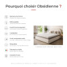 Matelas mémoire de forme gel ferme coutil graphène 26 cm Obsidienne