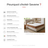 Matelas hybride ressorts ensachés mémoire de forme ferme 25 cm Savane