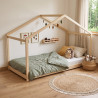 Lit cabane maison enfant épicéa massif naturel avec sommier Hameau