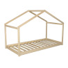 Lit cabane maison enfant épicéa massif naturel avec sommier Hameau