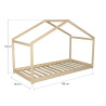 Lit cabane maison enfant épicéa massif naturel avec sommier Hameau