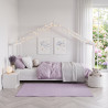 Lit cabane maison enfant épicéa massif blanc avec sommier Hameau