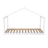 Lit cabane maison enfant épicéa massif blanc avec sommier Hameau