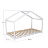Lit cabane maison enfant épicéa massif blanc avec sommier Hameau