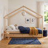 Lit cabane maison enfant épicéa massif naturel avec tiroir Hameau