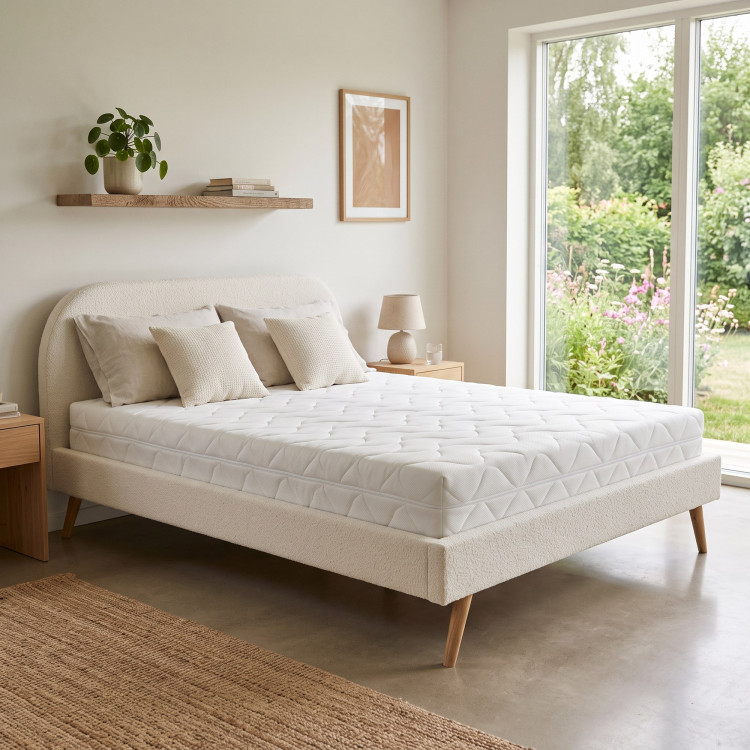 Matelas mousse polyuréthane 20 kg/m³ déhoussable 19 cm Prairie