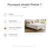 Matelas mousse polyuréthane 20 kg/m³ déhoussable 19 cm Prairie