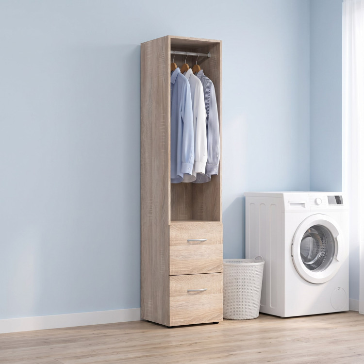 Armoire penderie de buanderie chêne clair profondeur 40 cm Jesy