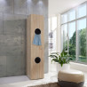 Armoire à linge sale 2 paniers chêne clair profondeur 40 cm Jesy