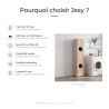 Armoire à linge sale 2 paniers chêne clair profondeur 40 cm Jesy
