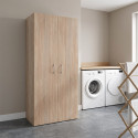 Armoire buanderie ch&ecirc;ne clair 5 &eacute;tag&egrave;res profondeur 40 cm Jesy