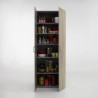 Armoire buanderie chêne clair 5 étagères profondeur 40 cm Jesy