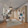 Armoire buanderie chêne clair 5 étagères profondeur 40 cm Jesy