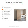 Armoire buanderie chêne clair 5 étagères profondeur 40 cm Jesy