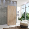 Armoire buanderie chêne clair avec serrure profondeur 40 cm Jesy