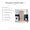 Armoire buanderie chêne clair avec serrure profondeur 40 cm Jesy