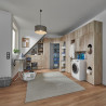 Armoire buanderie chêne clair 2 compartiments profondeur 40 cm Jesy