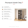 Armoire buanderie chêne clair 2 compartiments profondeur 40 cm Jesy