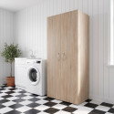 Armoire buanderie ch&ecirc;ne clair 6 &eacute;tag&egrave;res profondeur 40 cm Jesy