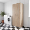 Armoire buanderie chêne clair 6 étagères profondeur 40 cm Jesy