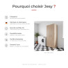 Armoire buanderie chêne clair 6 étagères profondeur 40 cm Jesy