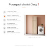 Surmeuble de buanderie 1 porte chêne clair profondeur 40 cm Jesy