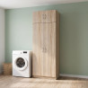 Surmeuble de buanderie 2 portes chêne clair profondeur 40 cm Jesy