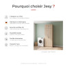 Surmeuble de buanderie 2 portes chêne clair profondeur 40 cm Jesy