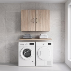 Surmeuble 2 portes et étagère chêne clair profondeur 40 cm Jesy