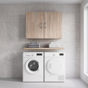 Surmeuble 2 portes et &eacute;tag&egrave;re ch&ecirc;ne clair profondeur 40 cm Jesy
