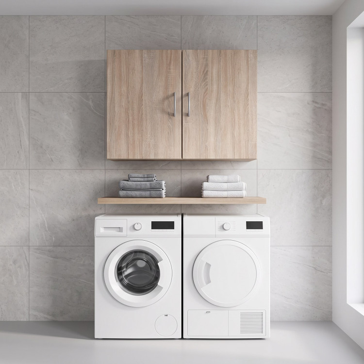 Surmeuble 2 portes et étagère chêne clair profondeur 40 cm Jesy