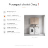 Surmeuble 2 portes et étagère chêne clair profondeur 40 cm Jesy