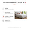 Matelas mousse polyuréthane 30 kg/m³ déhoussable 19 cm Prairie