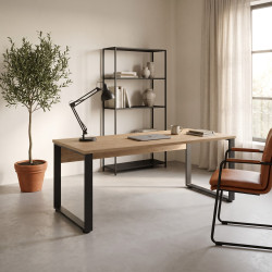 Bureau droit contemporain chêne doré Balto