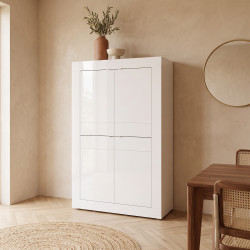 Vaisselier/argentier moderne laqué blanc brillant Agathe