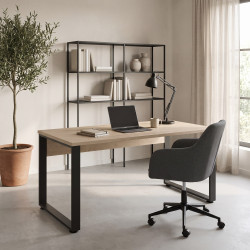Bureau droit contemporain chêne/noir Salto